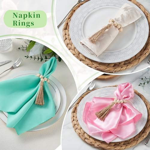 APTWOW 50Pcs Wood Napkin Rings, Farmhouse Napkins Ring for Boho Table Decor - Image 4
