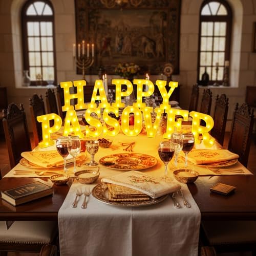 Aurelema 13 Pcs Passover Decorations LED Letter Lights Signs - Image 2