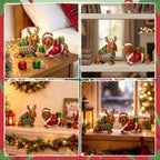 Simgoing 2 Pcs Christmas Figurines Table Decoration Dachshund Resin Statue - Image 6