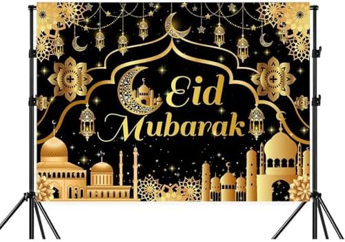 20x10ft Ramadan & Eid Mubarak Backdrop, Muslim Ramadan Decorations Banner, Home Muslim Eid Festival Party Supplies, Photo Booth Background - Image 3