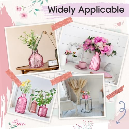 Yaomiao 30 Pcs Glass Bud Vases Centerpieces, Pink Series - Image 3
