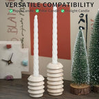 Travertine Marble Candlestick Holders - Set of 2 Stone Candle Sticks Holder Decor, Decorative Modern Candle Stands for Taper Candles - Image 5