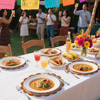 100 Pcs Platos De Barro Mexicanos Paper Placemats 13.5 Inches Cielito Lindo Party Decoration Disposable Scalloped Cinco De Mayo Paper Placemats for Fiesta Mexican Baby Shower Decor - Image 7