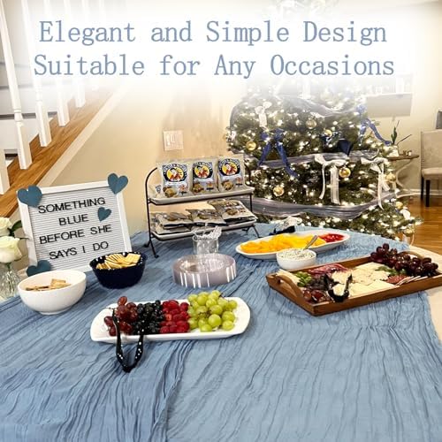16 Pack Dusty Blue Cheesecloth Table Runner 20 x 120 inch Gauze Table Runners 10 FT Long,Semi Sheer Boho Cheese Cloth Fabric Table Runner Bulk for Wedding,Party,Baby Shower,Bridal Shower Decoration - Image 5