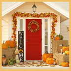 Extra Large 5FT Premium Wooden Interchangeable Welcome Sign for Front Door Porch Sign - 5 ft (58 x 11 Inch) 8 Magnetic Seasonal Tiles, Fall Porch Signs, Holidays and Seasons, Weather Resistance Standing welcome sign Outdoor and Indoor (Gray) - Image 5