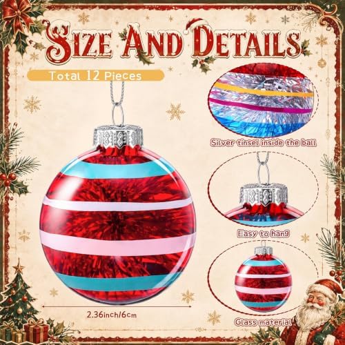 12 Pcs Vintage Glass Christmas Ornament Reflector Decor, Fashion - Image 3