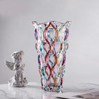 Hand Painted Colorful Vase 11" Tall,Flower Vase Decor for Home Dining Table Living Room,Office Wedding Holiday Party,Handmade Decorative Flower Vase (Colorful) - Image 7
