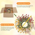 24 inch Fall Wreaths for Front Door Outside Autumn Wreath Fall Door Wreath Fall Decorations for Home Window Wall Porch Farmhouse Wedding Thanksgiving Harvest Halloween Outdoor Indoors Wall Home Decor - Image 6