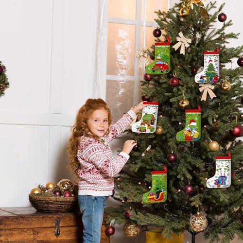 Zhanmai 24 Pcs Color Your Own Christmas Stocking Kit, Grinchy - Image 4