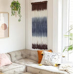 Macrame Wall Hanging Dip-Dye Wall Decor 15''W*39''L Boho Handmade Fiber Wall Art Decor for Nursery Bedroom Living Room - Image 3