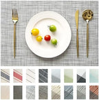 Placemats Set of 12 Vinyl/Plastic Woven Place Mats for Kitchen Table Indoor/Outdoor Washable Placemat Wipeable Dining Table Mats (Grey,12) by Unknown