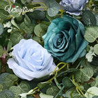 Waipfaru 8.85Ft Flower Garland, Eucalyptus Greenery Garland with Flowers - Image 2