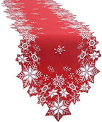 Simhomsen Embroidered Snowflakes Table Runners for Christmas Holiday and Winter 14×108 inches by Simhomsen