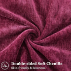decorUhome Chenille Rhododendron Throw Pillow Covers 26x26 Set of 2 - Image 2