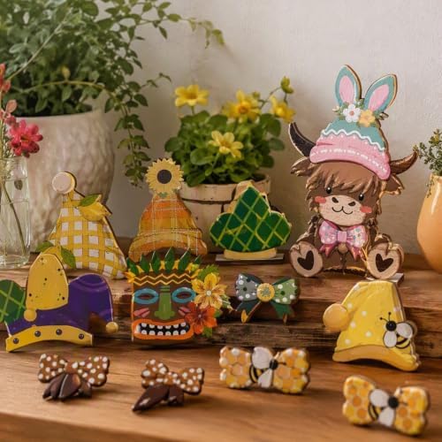 Magnetic Wooden Animal Figurine Interchangeable Holiday Decor (E) - Image 4