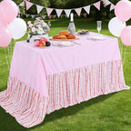 Fanqisi Waterproof Plaid Tablecloth Red Ruffle Table Cloth - 80 x 120 Inch Gingham Checker Tablecloths Rectangle Washable Polyester Table Cover for Birthday Wedding Picnic Easter Party Decoration - Image 3