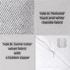 Chenille Pillow Covers 18x18 Black Striped 2 Pack - Image 4