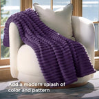 Bedsure Soft Twin Blanket for Bed Decor Gifts Purple 60"x80" - Image 3