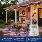 2 Packs 20Ft Light Up Patriotic Bunting Flag Decorations - Image 4