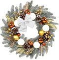 Christmas Wreaths for Front Door Decor Flower, 20" Winter Berries by Culudea