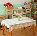 USTIDE Rustic Floral Crochet Tablecloth Rectangle Beige Cotton Lace Table Overlays 51"x70" by USTIDE
