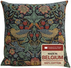 William Morris Strawberry Thief B Blue Tapestry Throw Pillow Cover 18 x 18 by CCharlotteHomeFurnishings