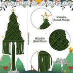 3 Pcs Large Macrame Christmas Tree Decor, Beige, Brown and Army Green - Image 2