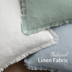 MIULEE Linen Fringe Decorative Euro Throw Pillow Covers Sky Blue 24x24 - Image 4