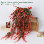 RECUTMS Artificial Monkey Hanging Plants Faux Draping Trailing Greenery 3Pc - Image 4