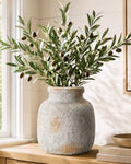 Rustic Ceramic Vase for Home Decor, 6.4 Inch Small Farmhouse Flower Vase by YVTVY