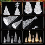 Glooglitter 5 Pcs Acrylic LED Christmas Tree, 12'',11'', 8'', 5'' - Image 3