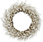 Artificial Winter Wreaths for Front Door 20 Inches White Wreath Rustic White Berry Twig Wreath for Indoors Porch Windows Wall Outdoor Christmas Celebration by DIYFLORU