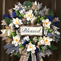 Waipfaru Wreaths for Front Door, 22 Inch Magnolia Door Wreath, 1 Pc by Waipfaru