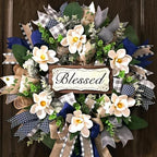 Waipfaru Wreaths for Front Door, 22 Inch Magnolia Door Wreath, 1 Pc by Waipfaru