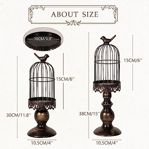 Birdcage Candle Holder, Vintage Candle Stick Holders, Wedding Candle Centerpieces for Tables, Iron Candlestick Holder Home Decor - Image 6