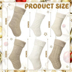 6 Pcs Cable Knit Christmas Stockings Large Christmas Stocking, Charming - Image 2