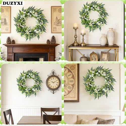 26" Artificial Eucalyptus Wreath for Front Door - Image 2