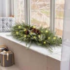 Yalikop 1 Pcs 24.5 Inch Christmas Swags with Light, Pine Cone - Image 5