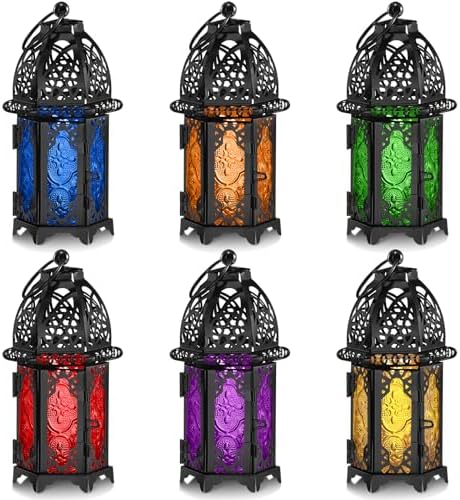 Mumufy 6 Pcs Moroccan Lantern Ramadan Lantern Eid Mubarak Decor, Black by Mumufy