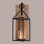 Homemory Wall Candle Sconce, Wood Rustic Candle Holder Decorative Candle Lantern with Glass Holder, Wall Decorations for Living Room, Dining Room - Image 5