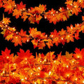 Fall Decor Fall Decorations for Home 9FT Plug in Fall Garland with Lights 50 Orange Bulbs Connectable Lighted Fall Garland Light for Indoor Outdoor Halloween Thanksgiving Harvest Decorations(2 Packs) by Meknow