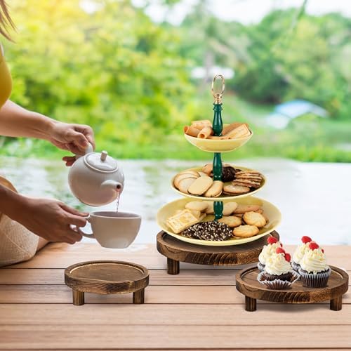 6PCS Wooden Risers for Display Wood Cake Stand for Party, Round Food Risers - Image 7