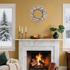 zjlmit Artificial Winter Wreath 20 Inch Winter Wreaths for Front Door White Berry Wreath with White Berriesfor Christmas Holiday Indoor OutdoorWall Porch Window - Image 6