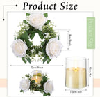 Yunlly 12 Pcs Rose Candle Rings with Candles Sets, White - Image 3