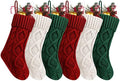 Fesciory Christmas Stockings 6 Pack, 14 Inch Cable Knit Xmas Decor by Fesciory