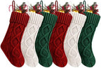 Fesciory Christmas Stockings 6 Pack, 14 Inch Cable Knit Xmas Decor by Fesciory