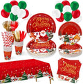 COYLAPY 189pcs Disposable Plates and Napkins Set for Christmas by COYLAPY