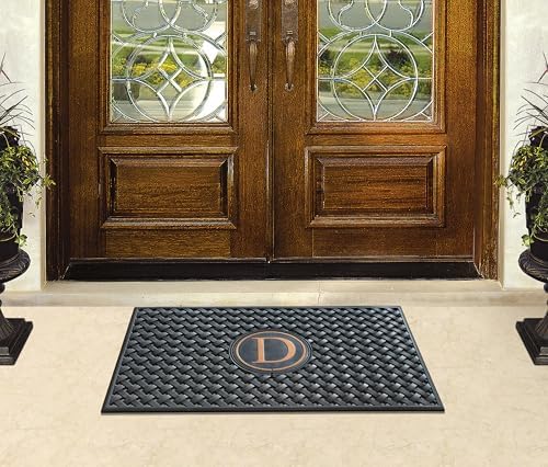 A1HC Natural Rubber Front Door Mat 24x39 inches, Monogrammed Doormat for Entryway, Heavy Duty Shoe Scraper Welcome Mat for Porch, Patio & Outside Entrance - Black - Image 6