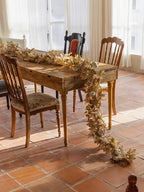 6.8ft Fall Garland Maple Leaf Autumn Thanksgiving Pumpkin Berry Garland, Christmas Halloween Mantle Fireplace Farmhouse Harvest Decorations for Home Outdoor Indoor(White) - Image 4