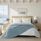 EVERGRACEHOME Chunky Chenille Knit Throw Blanket, 108x92, Chambray Blue by EVERGRACE
